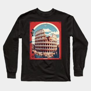 The Roman Colosseum Rome Italy Vintage Tourism Travel Poster Long Sleeve T-Shirt